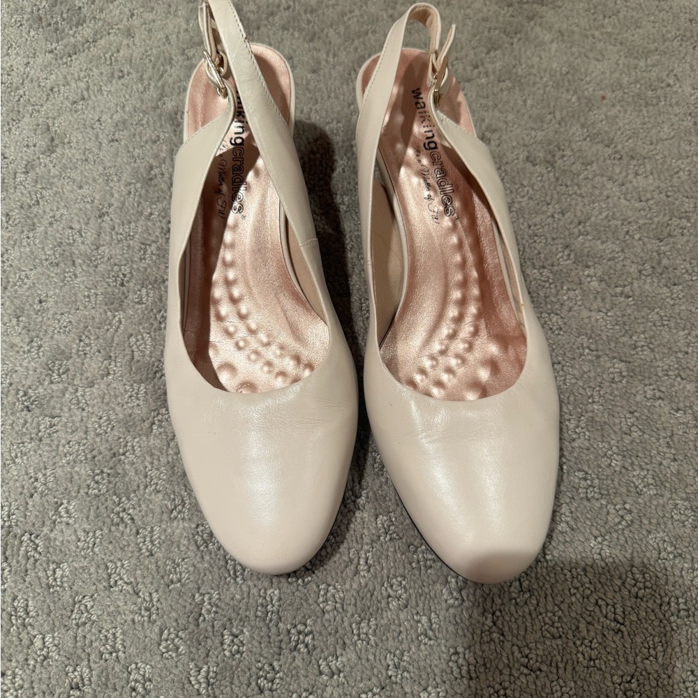 Walking Cradles Cream Slingback Heels
